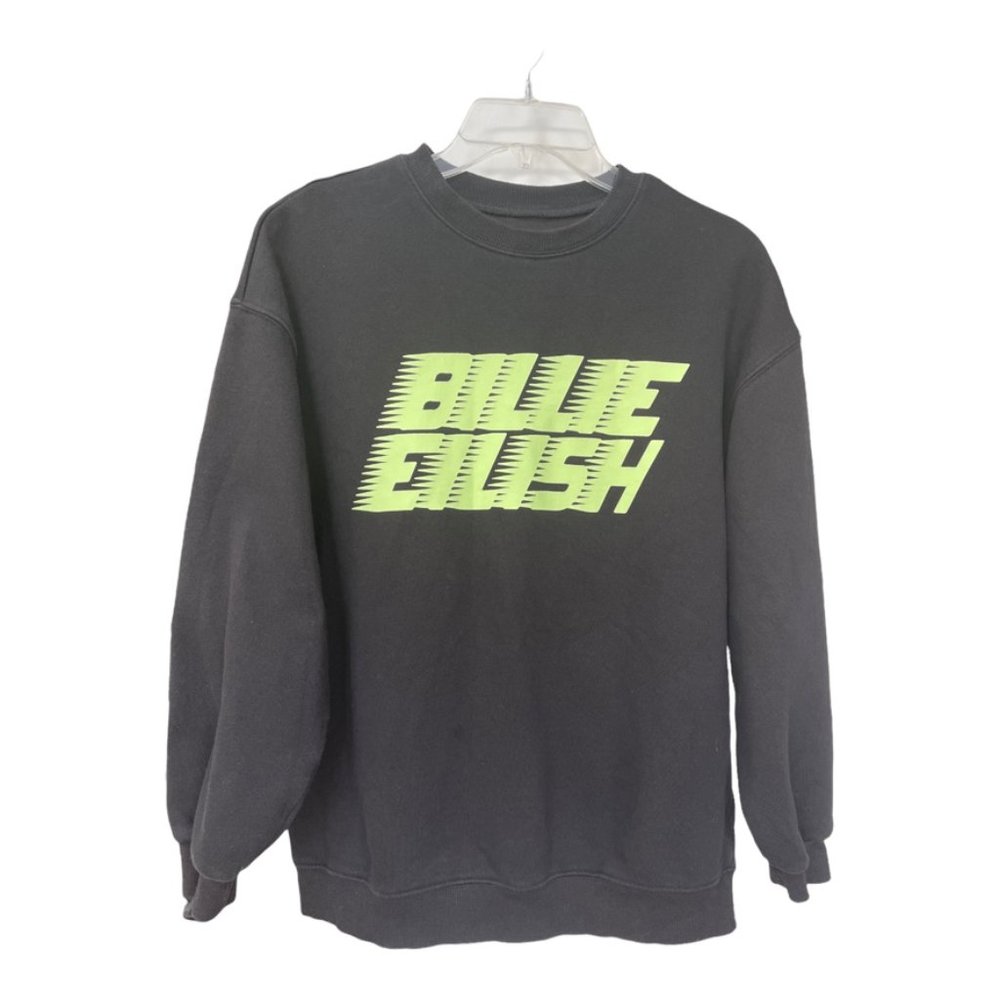 Billie Eilish Black Cotton Sweatshirt Unisex Size XS